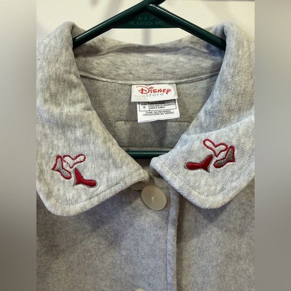 VINTAGE DISNEY STORE Mickey & Minnie Mouse Heart Fleece Jacket - Picture 4 of 6